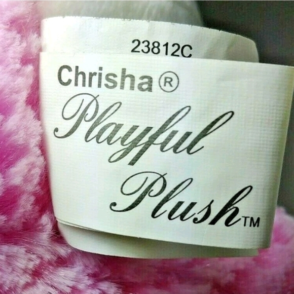 Pink BUNNY RABBIT Chrisha Creations Playful Plush 2009 16" soft stuffed - Picture 8 of 9